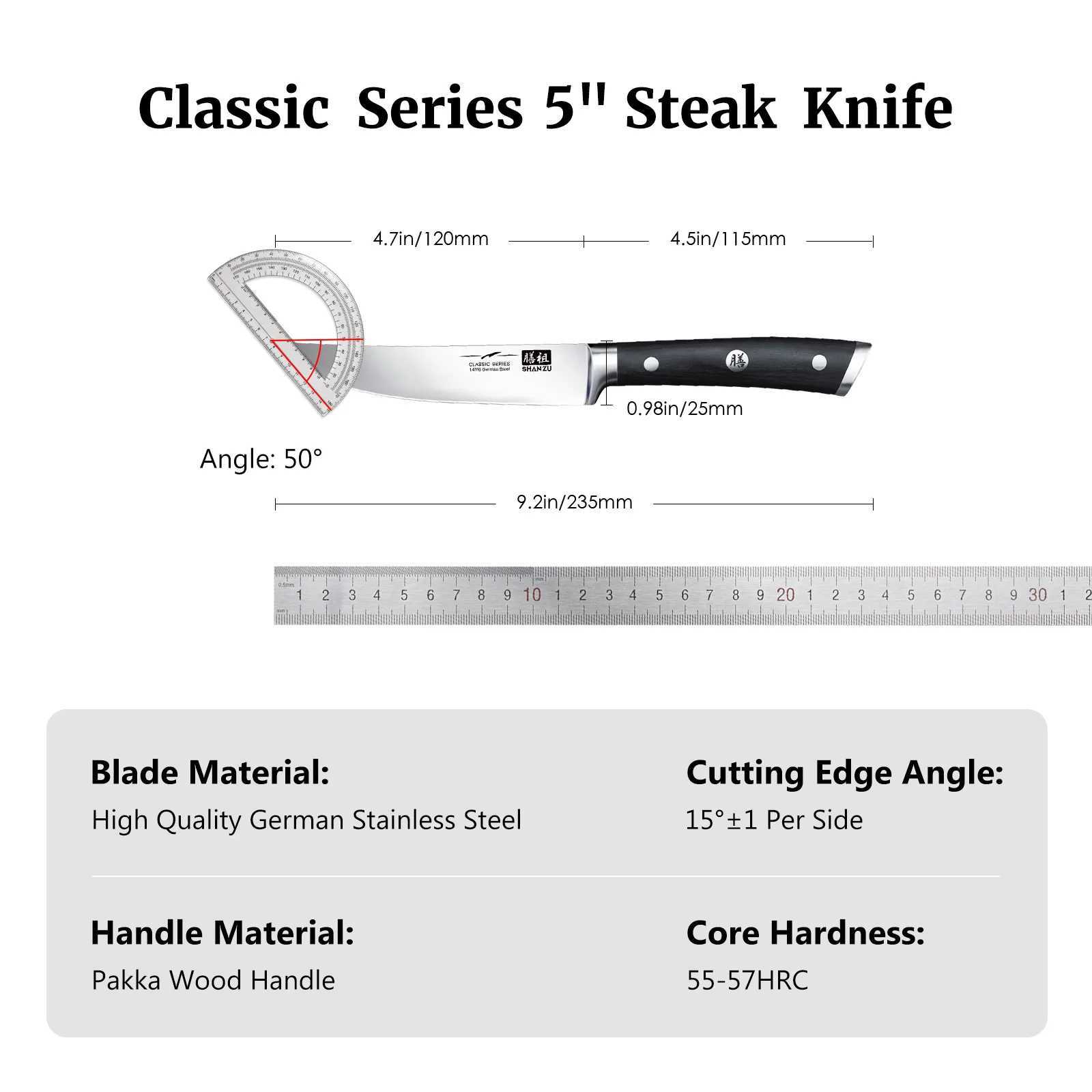 Camp Kitchen Shan Zu Sharp Blade Steak Knives Set Outdoor BBQ Picnic Meat Cutter Tourist Knife Cutetool 4st YQ240123