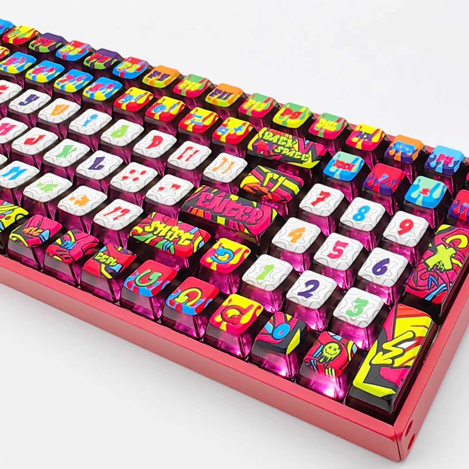 Tangentbord Shuizhixin ASA -profil Graffiti PBT KeyCaps 120 Keys USA: