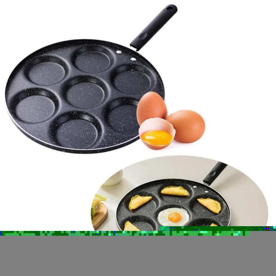 Casseroles 7 trous poêle à frire résistant à l'usure résistant à la chaleur oeuf crêpe Steak poêle cuisson jambon petit déjeuner fabricant accessoires de cuisine 215k