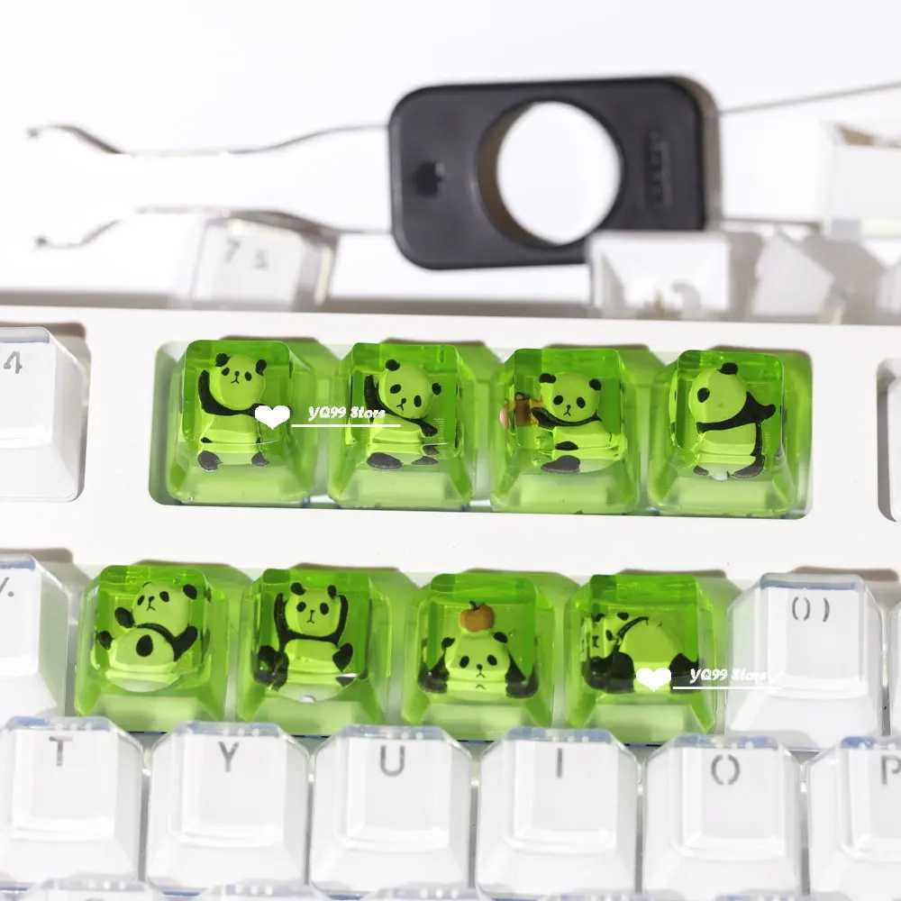 Keyboards Keyboards Cute Panda Keycaps For Cherry MX Switches Mechanical Keyboard Gaming Keycap OEM Profile Random shipping YQ240123