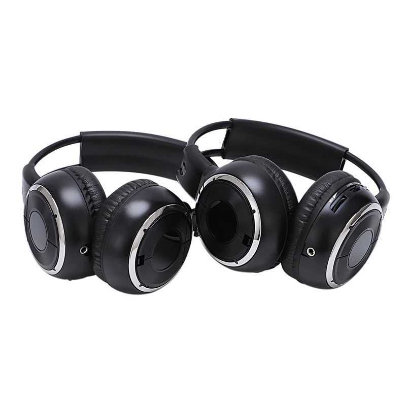 Casques 2 x Double infrarouge stéréo casque sans fil casque IR voiture lecteur DVD appui-tête noir J240123