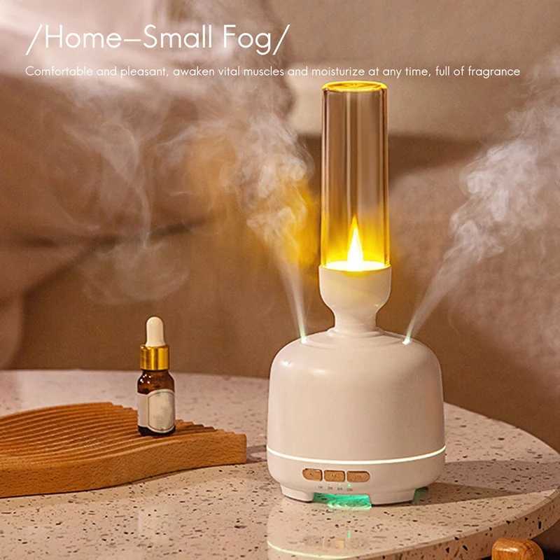 Luftfuktare ljus aromaterapi diffusor dubbla munstycks luftfuktare dimma maker led lampa arom eterisk olja diffusor eu plug yq240122