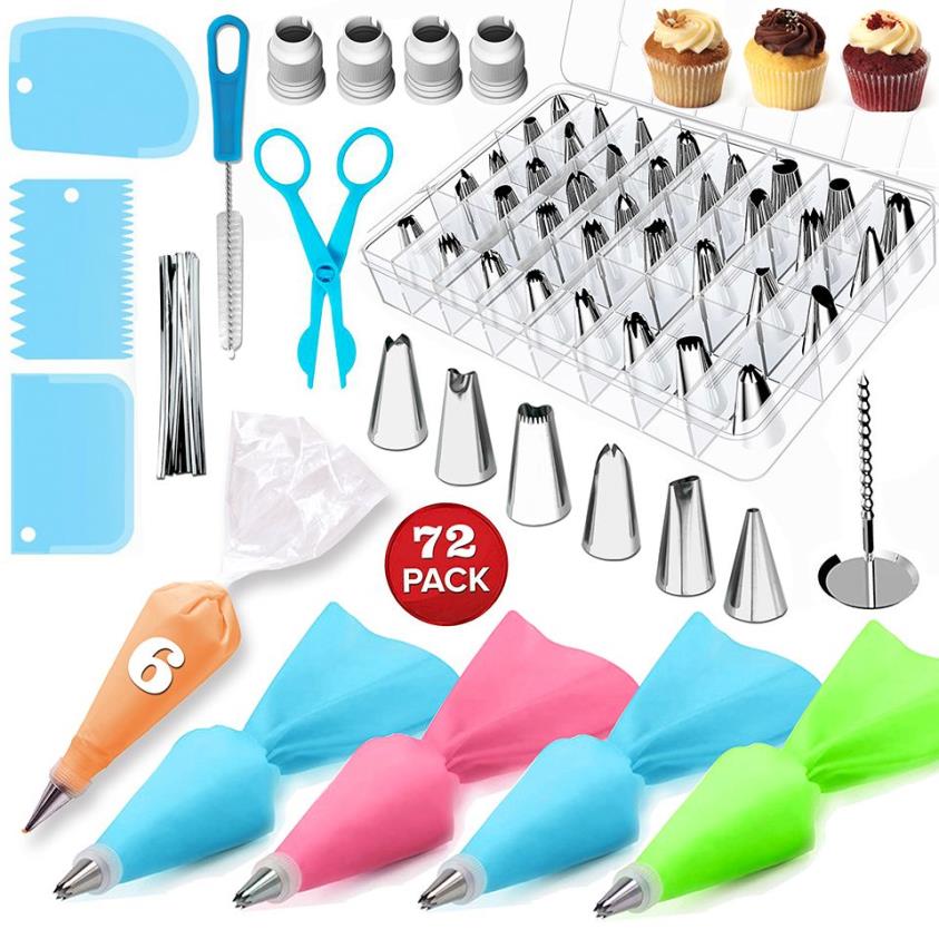 Pastry Nozzles Converter Pastry Bag 38-Set Confectionery Nozzle Stainless Cream Baking Tools Decorating Tip Sets193P