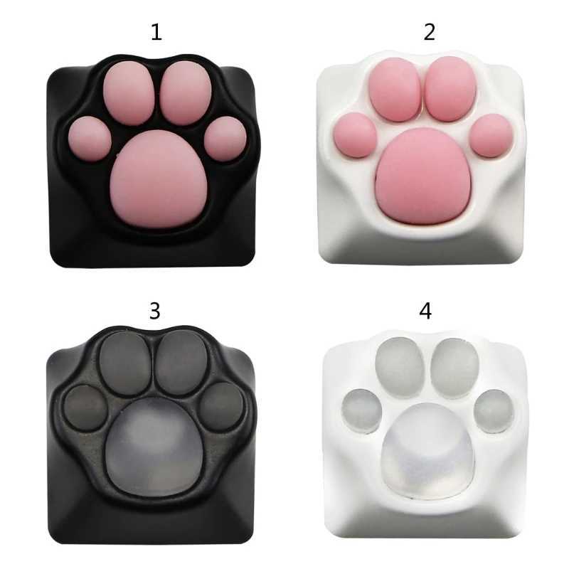 Keyboards Cat Paws Keycaps For Gaming Mechanical Keyboard Keycap Silicone Backlight Key Cap For Cherry MX Switch YQ240123