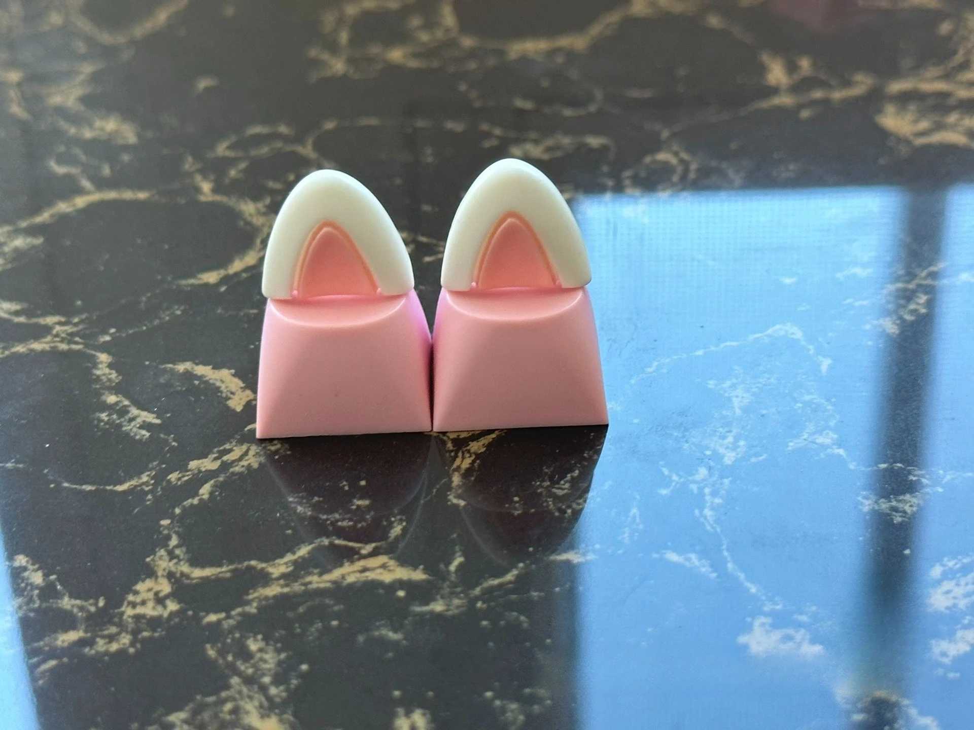 Клавиатуры ECHOME Cute Cat Ear Keycap Персонализированная стереоклавиатура Pink Kawaii Creative Girl Key Cap для механической клавиатуры YQ240123