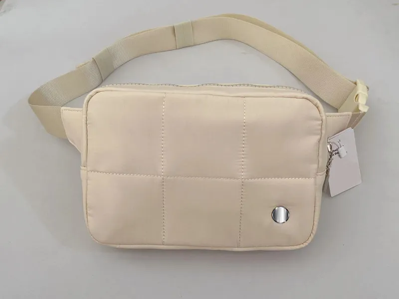 LL Quited Grid Belt Bag Yoga Bags Sports Shoulder Strap Multi-function Bag Mobile Phone Wallet 