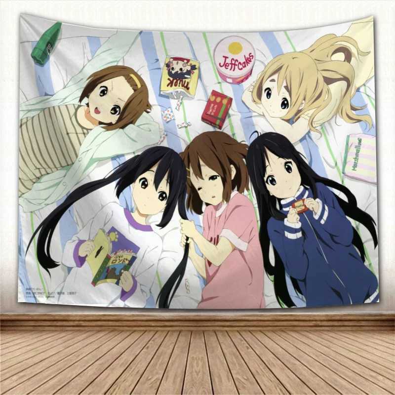 Tapisseries Anime tenture murale tapisserie japon Kawaii nouveau K-ON! Table en tissu de fond de Photo de jeu de dessin animé décoratif de fête à la maison