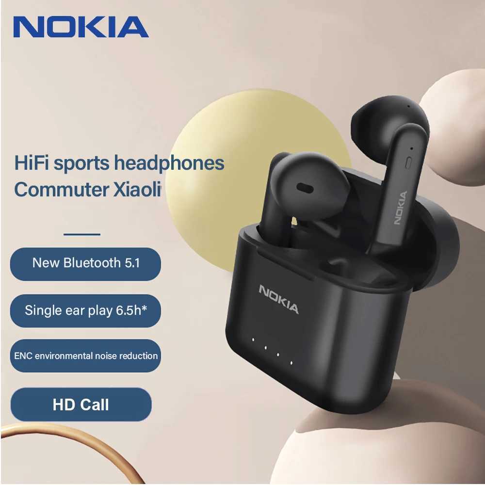 Cell Phone Earphones Nokia E3101 Headphones TWS Wireless Bluetooth 5.1 Earphone ENC Environment Noise Reduction HD Headset support Voice Assistant J240123