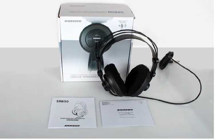 Fones de ouvido Original Samson SR850 fone de ouvido de monitoramento com veludo earpads semi-aberto-monitor fone de ouvido para estúdio PC gravação karaokê jogo J240123