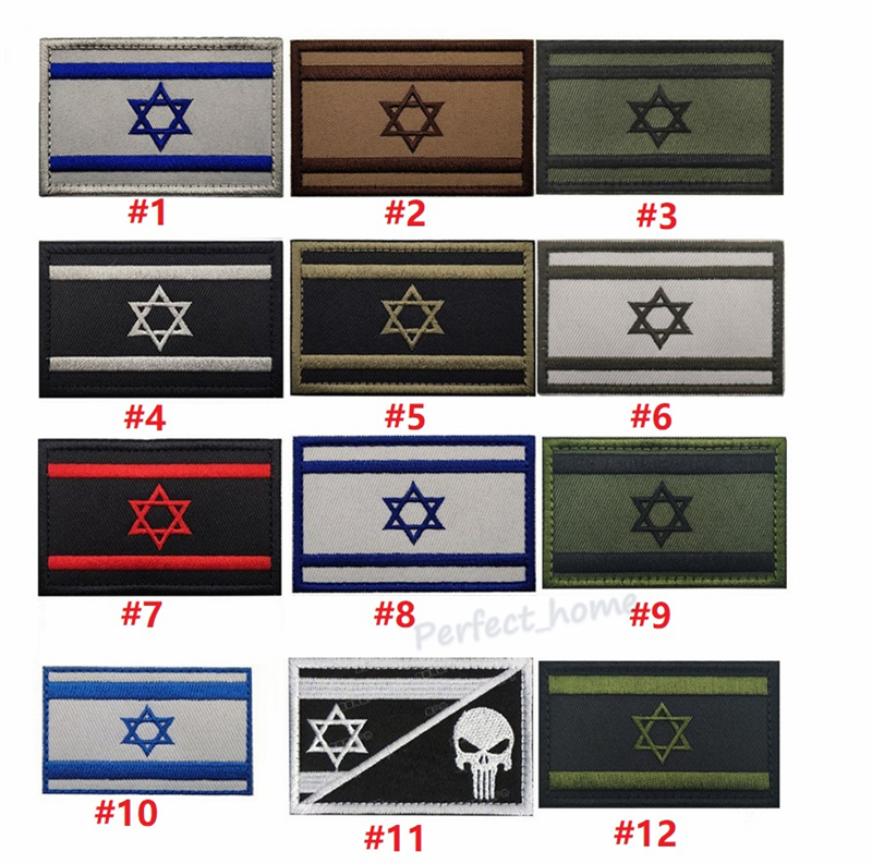 Bandiera Israele Bracciale in stoffa ricamata Patch con gancio e anello Distintivo in stoffa Banda morale militare berretti Giacche Borse P148