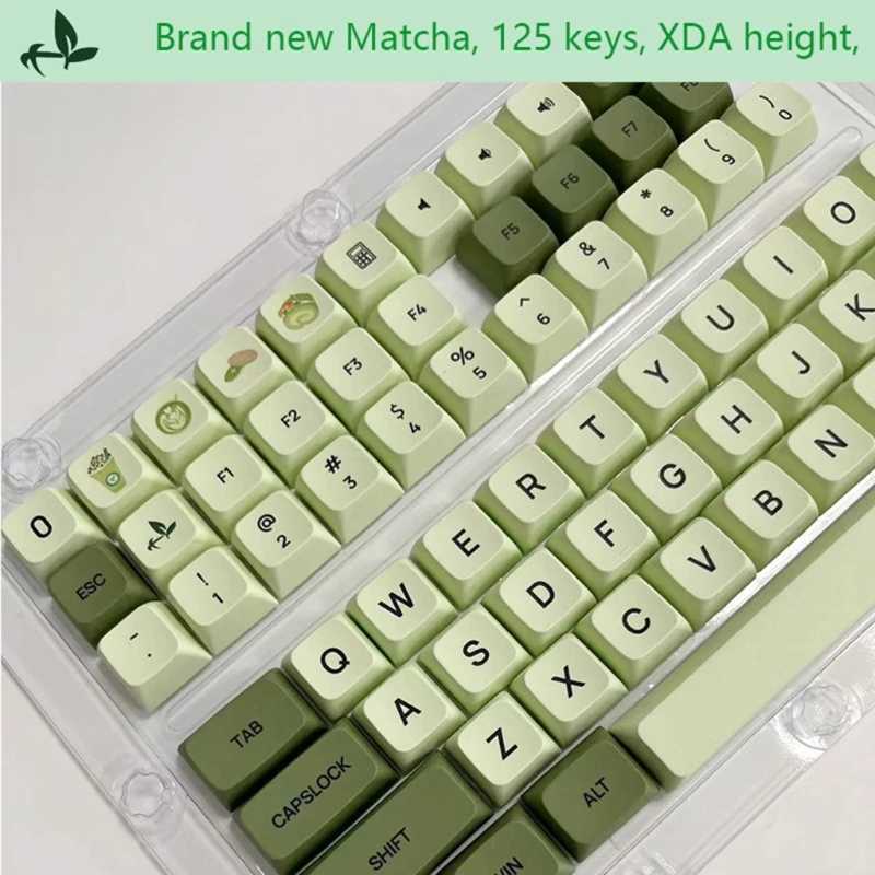 Keyboards PBT Keycaps 125-Key Matcha Green Dye-Sublimation XDA Mechanical Keyboard Keycap YQ240123