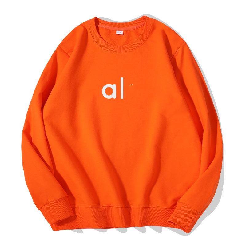 AL0YOGA-27 Solid Color Round Neck Wool Sweatshirt Men and Women Casual Pullover Long-sleeved Yoga Outfit