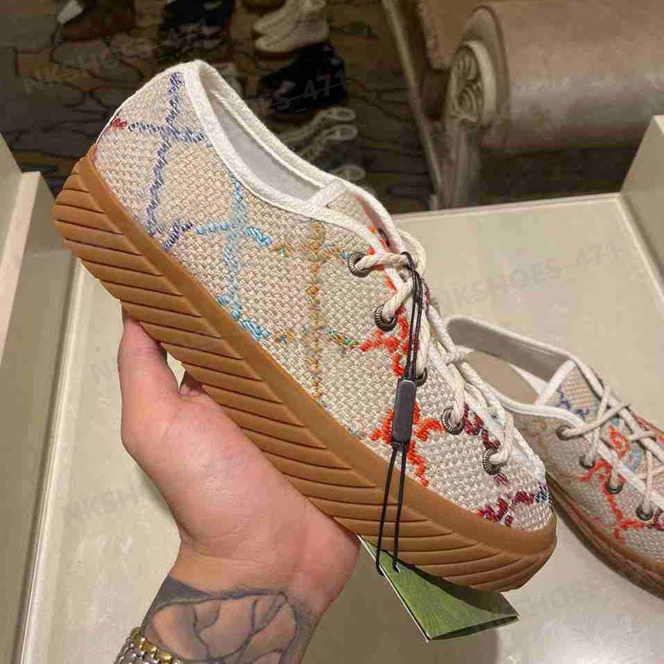 Designer Casual Schoenen Tennis 1977 Sneakers Dames Canvas Schoenen Luxe Rubberen Zool Schoenen Geborduurd Vintage Beige Blauw Gewassen Jacquard Denim