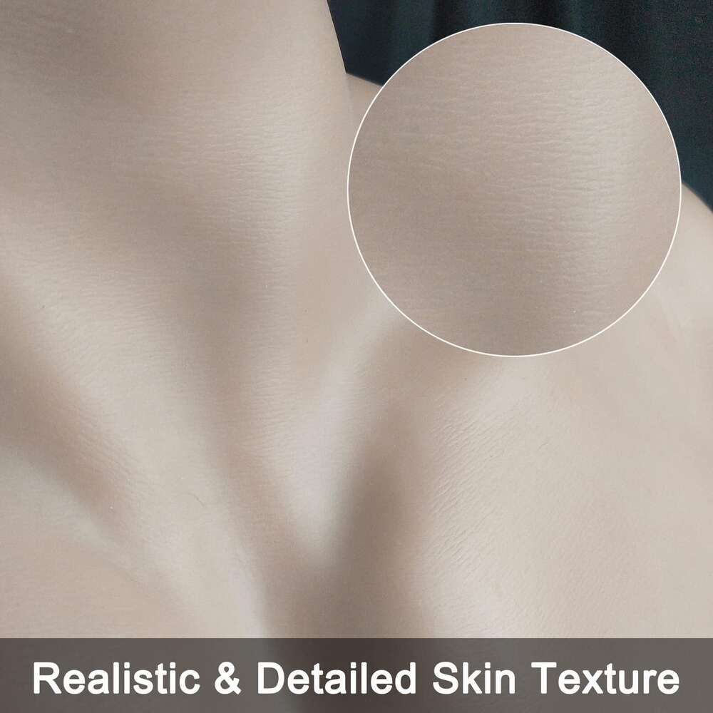 Acessórios de fantasia realista falso músculo silicone masculino peito metade do corpo terno com textura de pele realista, para cosplay carnaval traje adereços