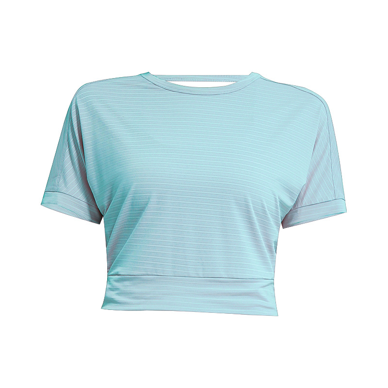 lu Camicia da yoga da donna Completo manica corta Girocollo Traspirante Senza cuciture Donna Fintness Palestra Corta Crop Top Maglietta estiva YD087