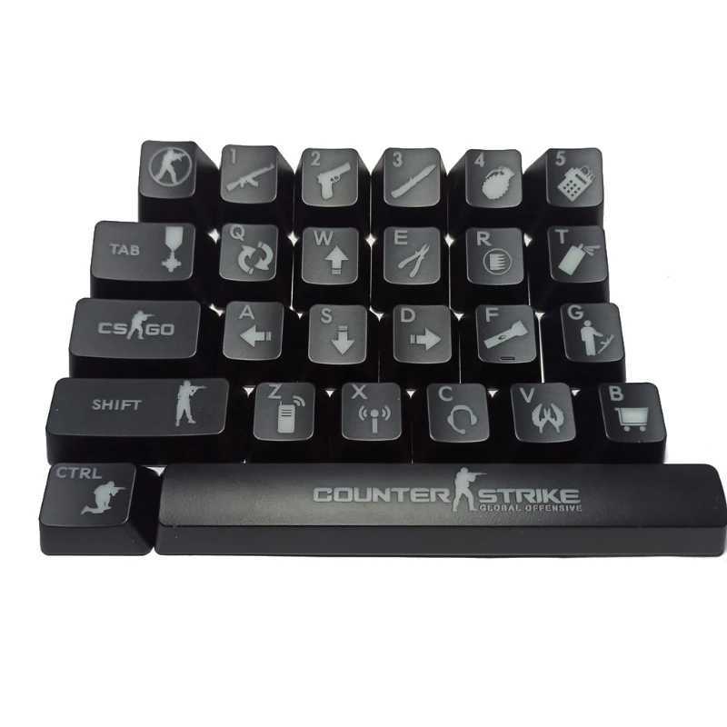 Toetsenborden Toetsenborden 26 toetsen ABS Shot Backlit Voor OEM Cherry MX Mechanisch Toetsenbord CS go Keycap YQ240123