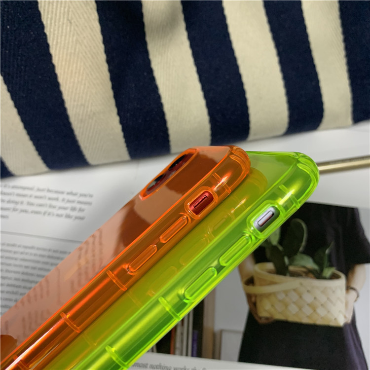 INS NEON Fluorescent Color Clear Phone Case for iPhone 15 14 Pro Max 11 12 13 Pro Max XR XS 7 8 Plus X 소프트 충격 방지 커버 코크 OPP 백 