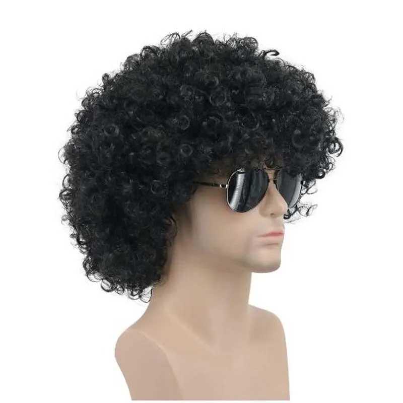 Perucas cosplay adultos mulheres afro 70s 80s curto encaracolado preto rocker festa peruca califórnia traje de halloween cosplay perucal240124