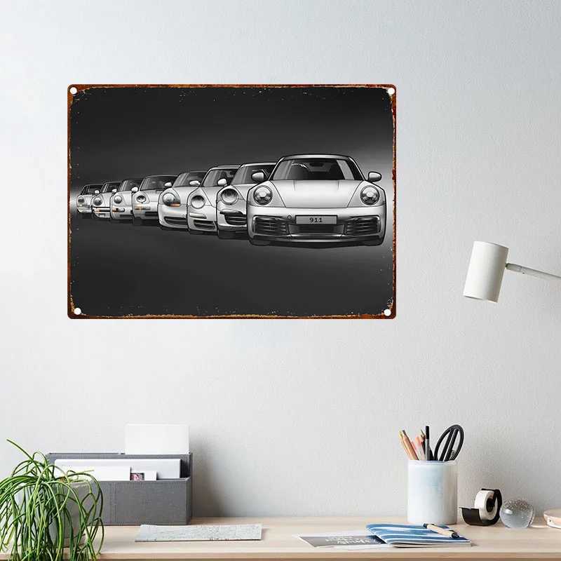 Peinture en métal Vintage voiture de sport affiche en métal signalisation peinture en étain Plaque de voiture maison salon Club Garage moderne mur Art décor Mural cadeau