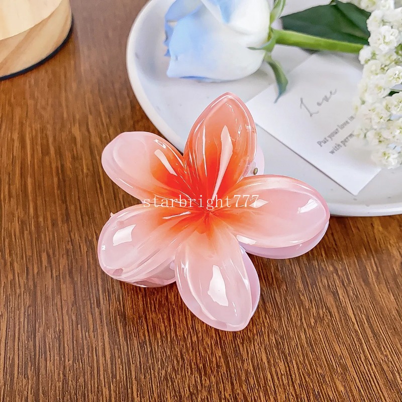 Retro 8 cm Frauen Mädchen Hawaiian Blume Haar Klaue Große Blume Dusche Clip Haar für Frau Clip Krabben Hai Haar greifer Klammern Damen Koreanische Zubehör