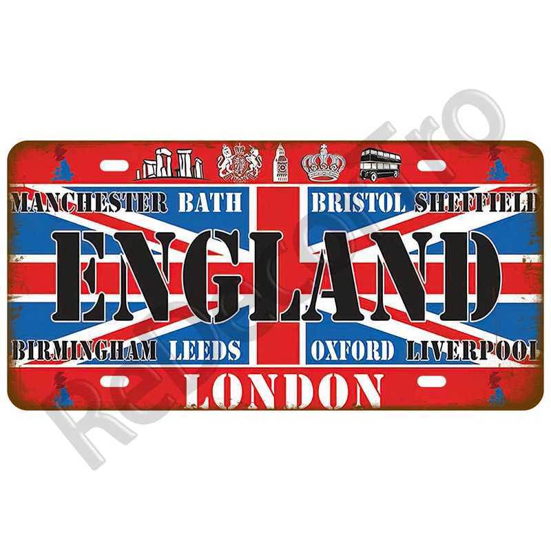 Metalen Schilderij Frankrijk Tin Bord Plaquette Rusland Spanje Metalen Bord Duitsland USA Land Vlag Nummerplaat Voor Muur Thuis Restaurant Craft Bar Decor