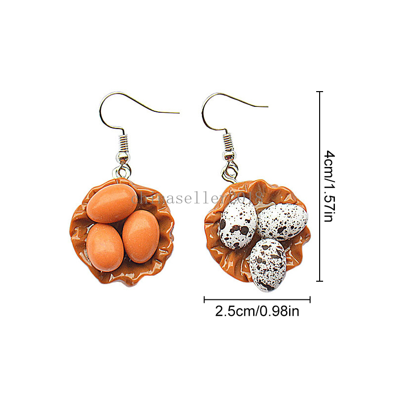 Nuevos pendientes de huevos de gallina de dibujos animados para mujeres y niñas, pendientes colgantes de simulación de huevos de gallina, accesorios de joyería de moda