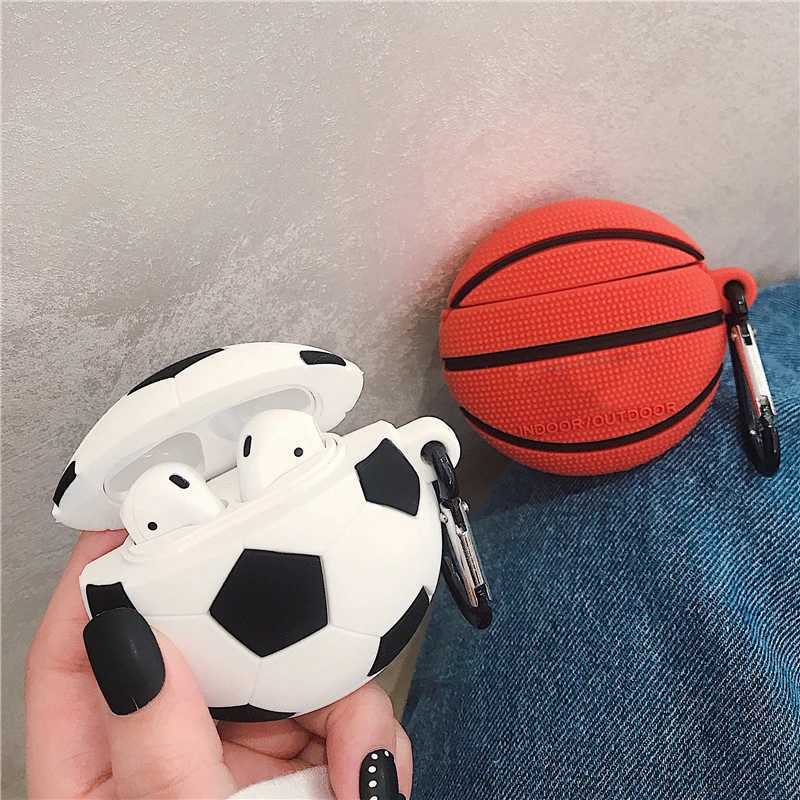 Casos de telefone celular para airpods 1 2 3 caso basquete futebol futebol macio silicone fone de ouvido casos para apple air pods pro caso bonito capa funda