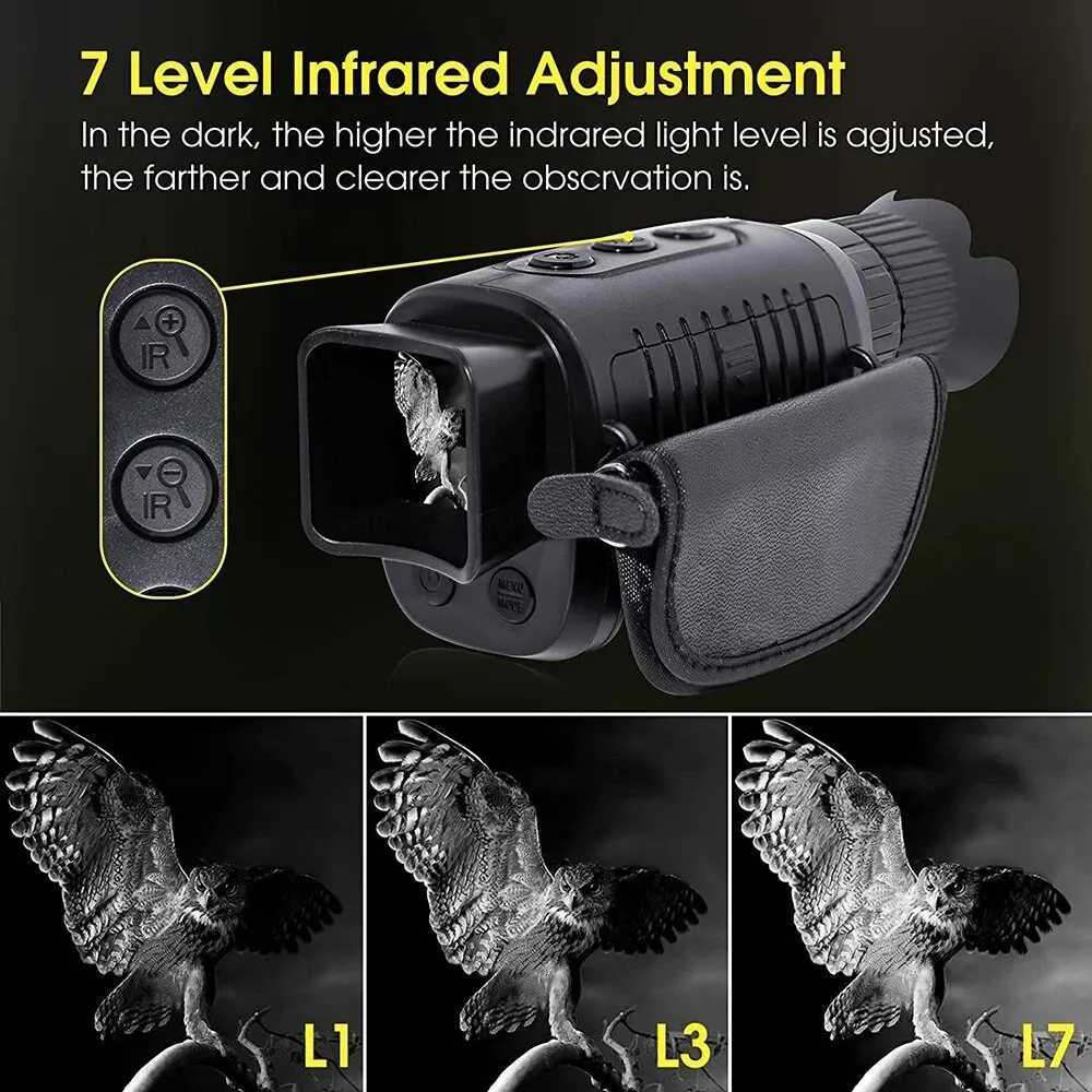 Telescopes Monocular Night Vision Device 1080P HD Infrared Camera 5X Digital Light Zoom Hunting Telescope Outdoor Search Full Darkness 300m YQ240124