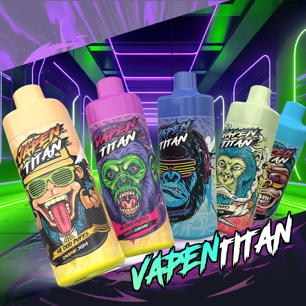 EU Warehouse | Original Vapen Titan 10000Puffs Disponibla Vape Electronic Cigarette Refilled Oil Airflow Vapor E Cigs Razz Wape Puff Bar Vaper 10K 12K Snabb leverans