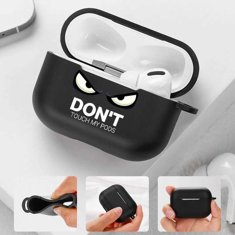 Cell Phone Cases Case For Apple Airpods Pro 2 Cases Slogan Simple Text Dont Touch Airpods Pro 2 3 Silicon Black Earphone Cover Air pod Pro2 Capas