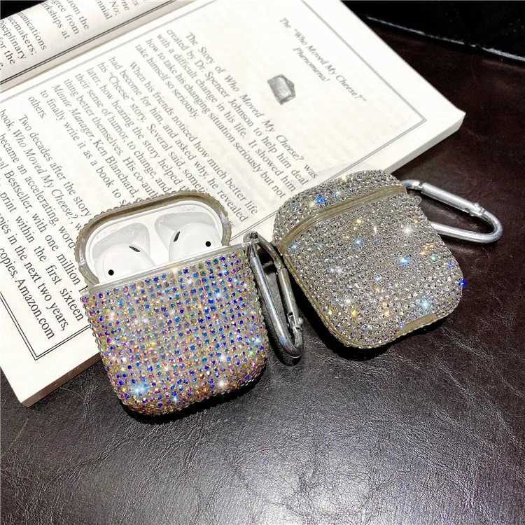 Cas de téléphone portable Luxe 3D Mignon Bling Diamants Accessoires d'écouteurs sans fil Étui rigide pour Apple Airpods 2 1 Sac de charge de protection