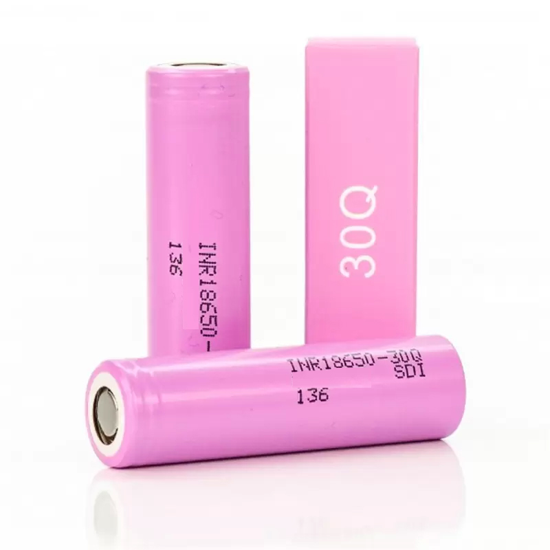 Em estoque inr18650 30q 18650 bateria caixa rosa 3000mah 20a 3.7v dreno recarregável baterias de ponta plana de lítio células de vapor para samsung