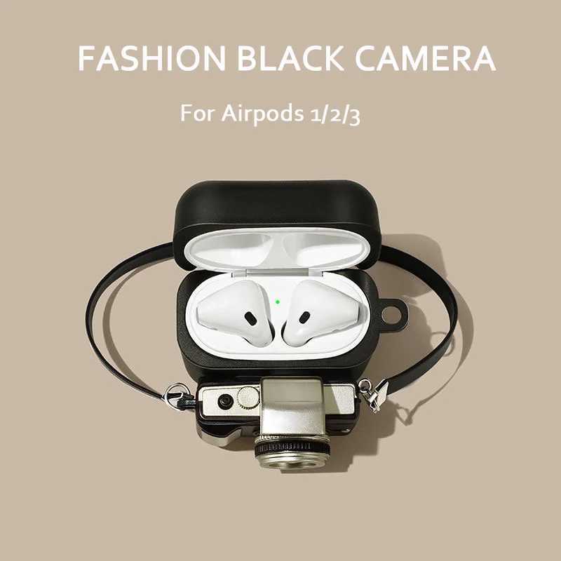 Casos de telefone celular moda foto câmera fone de ouvido para airpods 2 pro caso silicone sem fio bluetooth fone de ouvido capa para apple airpods 3 funda bonito