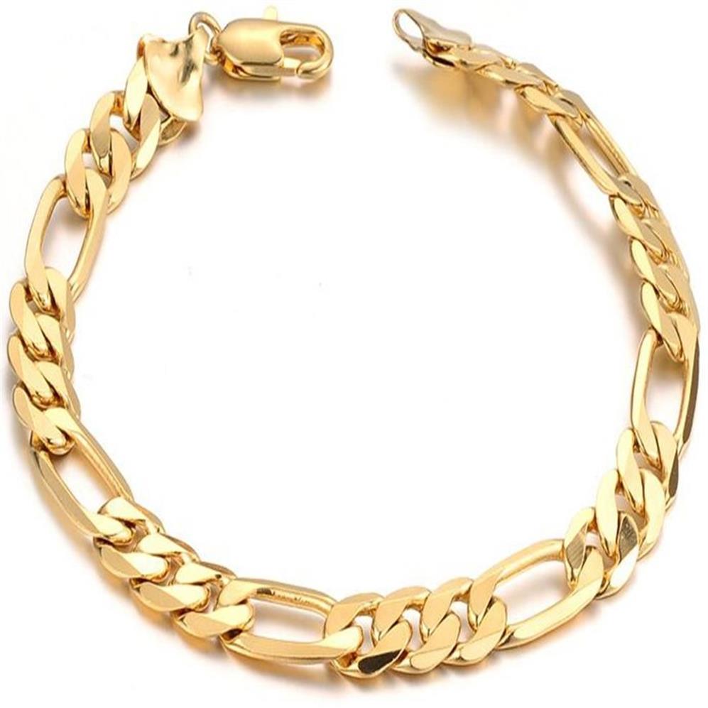 Pulseira masculina de ouro 18 k preenchida direto da fábrica pulseira inteira261k