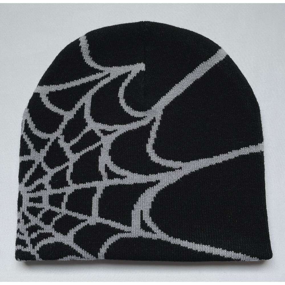 Manufacturer's Spot Knitted Hats, Men's and Women's Jacquard Hats, Cross-border Autumn and Winter Outdoor Cycling Hats, Spider Webs, Europea