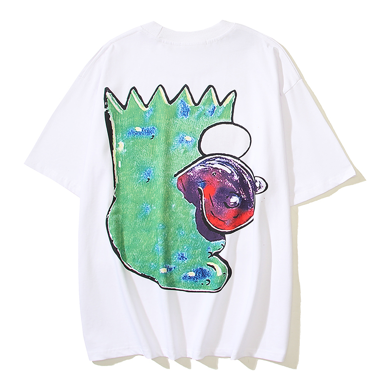 Summer Short-sleeved T-shirts Cartoon Funny Printing Street Fashion All-match Men Women Round Neck Tshirt