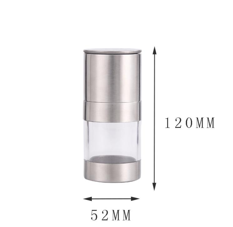 Manual Pepper Mill Salt Shakers One-handed Pepper Grinder Stainless Steel Spice Sauce Grinders Stick Kitchen Tools SN5343