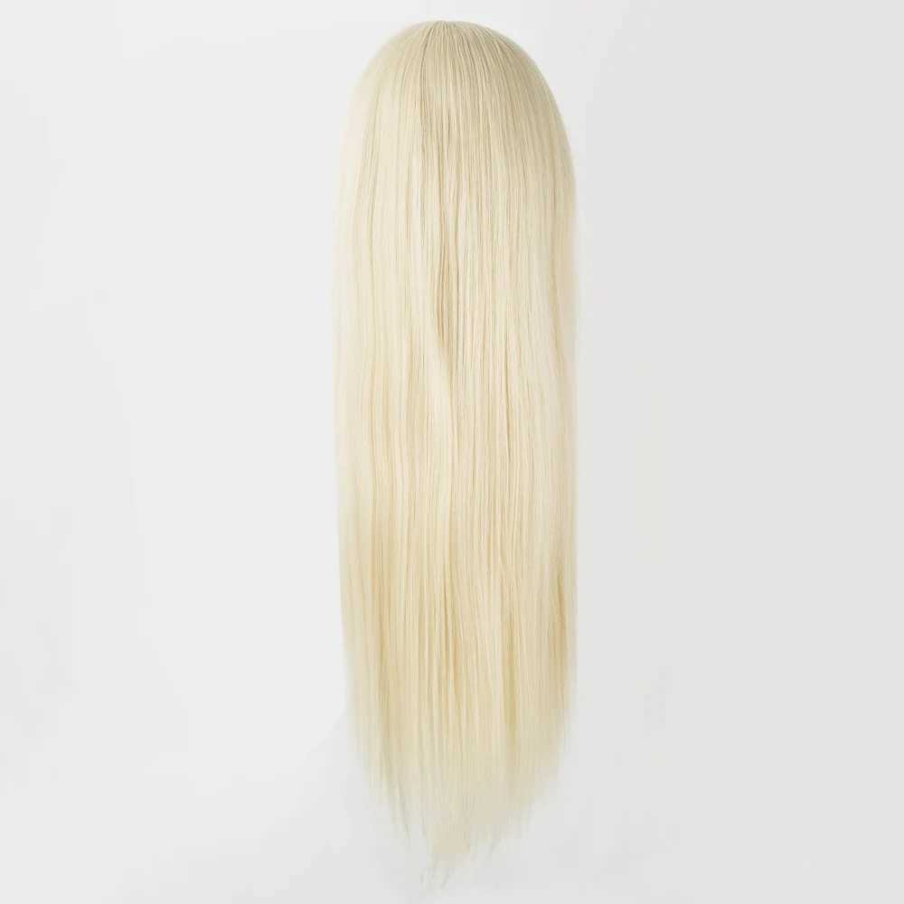 Synthetische Perücken, synthetische lange Haare, Fei-Show, gerade blonde Perücken, hitzebeständige Faser, Perücken, Cartoon-Rolle, Cosplay-Kostüm, Damen-Haarteil, L240124