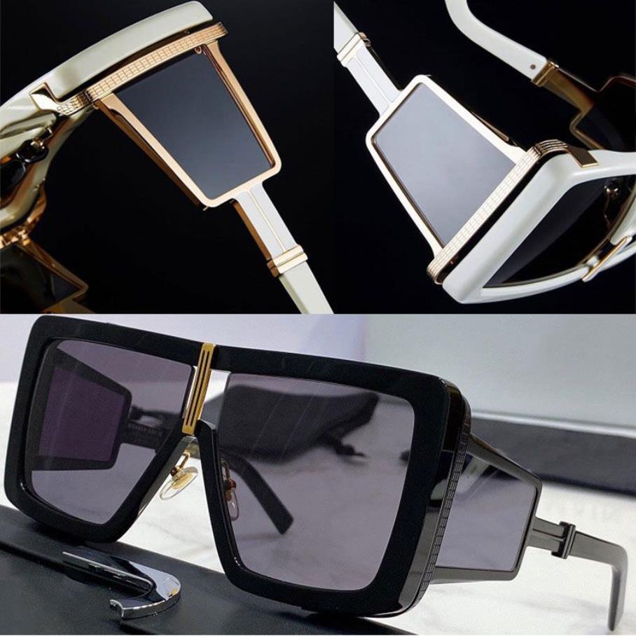 Óculos de sol B 107C grande placa quadrada grossa com armação de metal masculino ou feminino clássico dominador óculos de condução proteção UV400 de304R