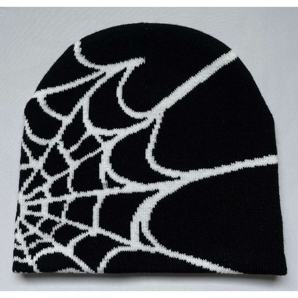 Manufacturer's Spot Knitted Hats, Men's and Women's Jacquard Hats, Cross-border Autumn and Winter Outdoor Cycling Hats, Spider Webs, Europea