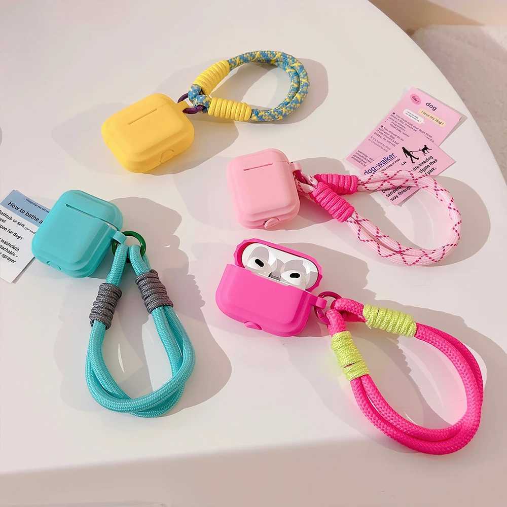 Cell Phone Cases Soft Silicone Case For Airpods Pro 2 3 1 Luxury Wireless Earphone Protective Cover With Anti-lost Lanyard Headphone Accessories