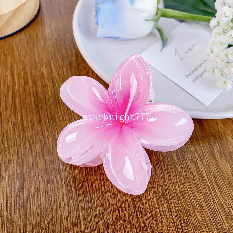 Retro 8 cm Frauen Mädchen Hawaiian Blume Haar Klaue Große Blume Dusche Clip Haar für Frau Clip Krabben Hai Haar greifer Klammern Damen Koreanische Zubehör