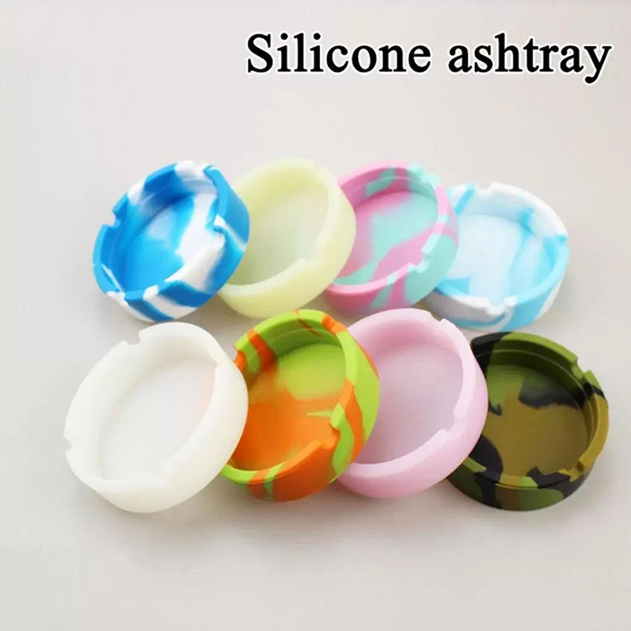 Colorful Soft Silicone Ashtray Portable Luminous Mini Ash Tray Durable Eco friendly High Temperature ResistanceAnti fallAnti slip Cigarette Holder Ashtrays