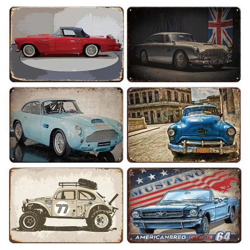 Pittura in metallo Veicolo retrò Targa in metallo Targa Pittura vintage Auto da corsa Club Poster Arte della parete Home Bar Garage Man Cave Piatti decorativi