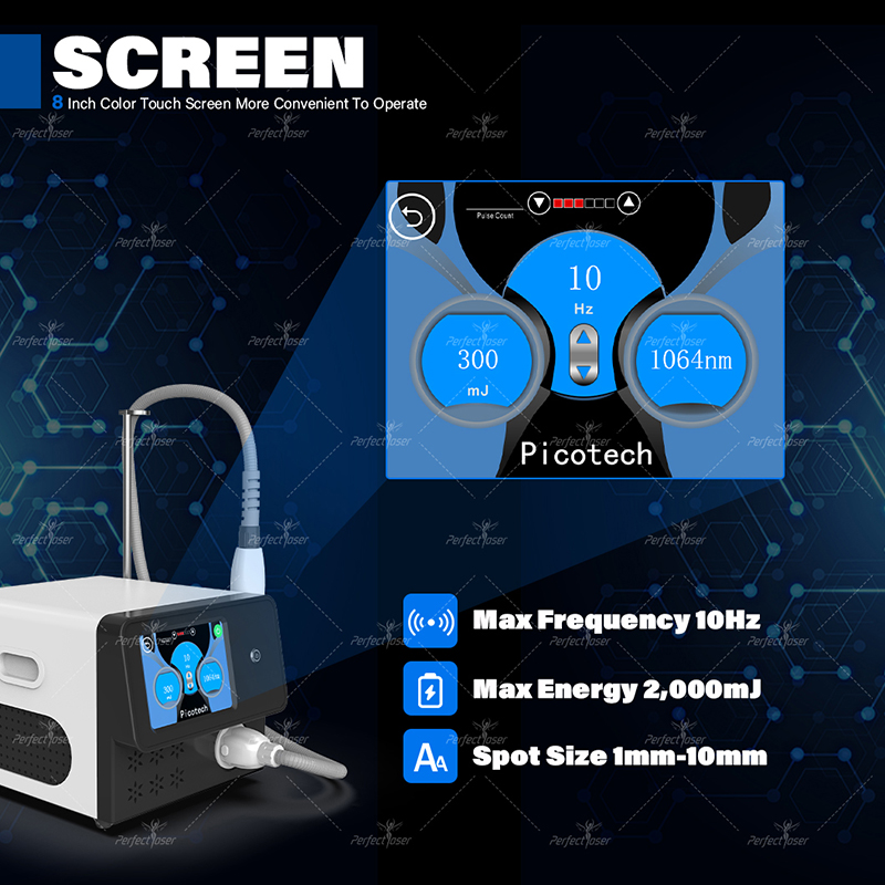 Nouveauté Pico Laser détatouage nd yag Laser Machine 1064 532 755 1320 4 longueurs d'onde raffermissement de la peau pigment cicatrice réduction des points noirs