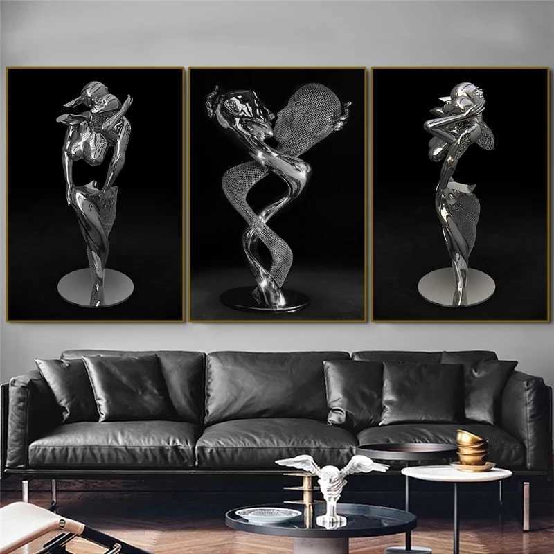 Schilderijen van hoge kwaliteit wanddecoratie metalen figuur standbeeld abstracte muurschilderingen posters en prints woonkamer canvas kunst decoratieve schilderijen