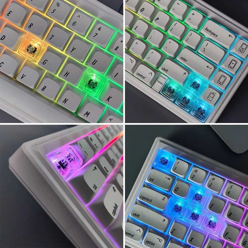 Keyboards Keyboards Transparent Blank Keycap Set 1U 1X XDA Crystal Translucent Keycaps for Mechanical Keyboard YQ240123