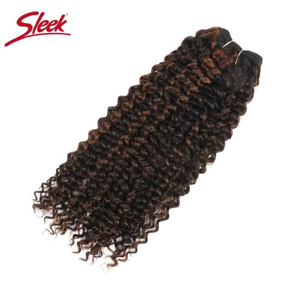 Synthetic Wigs Sleek Brazilian Water Wave Bundles Blond 27# 30# Piano Color P4/30# P1B/30# Natural Double Drawn Remy Hair ExtensionL240124