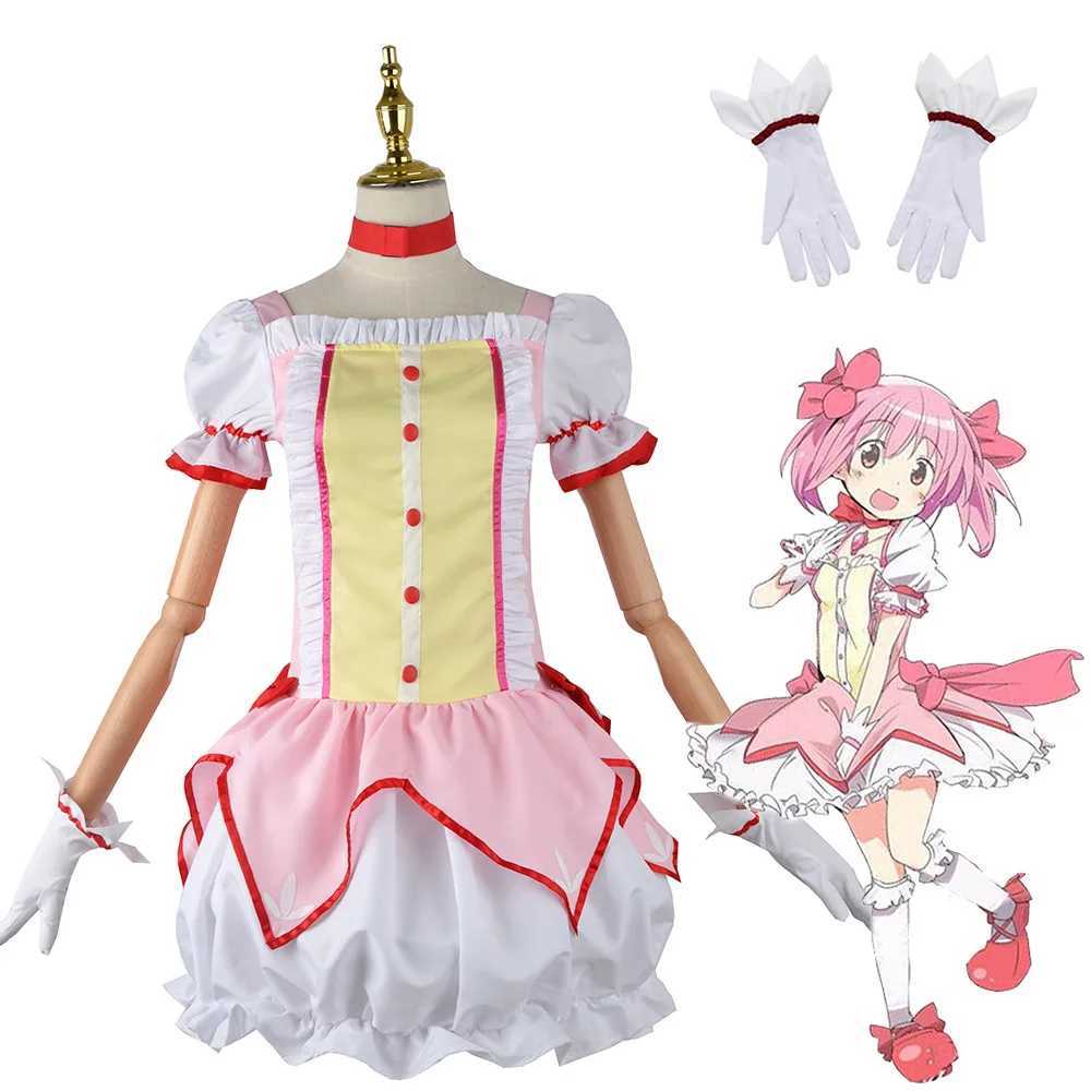 コスプレウィッグスユニセックスアニメCOSPELELA MAGI MADOKA MAGITA KANAME MADOKA COSPLAY COSTUMES HALLOWEEN CHRANCION PARTY SETSユニフォームSUITSL240124