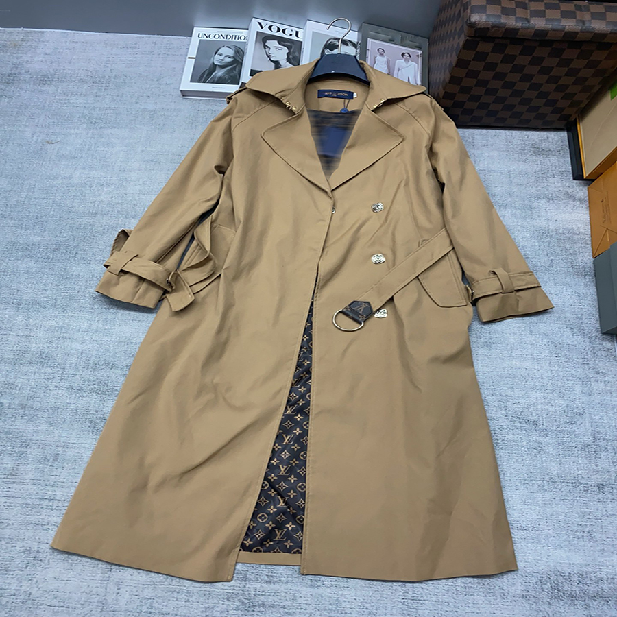 Trench-coat de styliste pour femmes, manteau long, design à ceinture, veste de tempérament polyvalente unisexe de style britannique automne/hiver